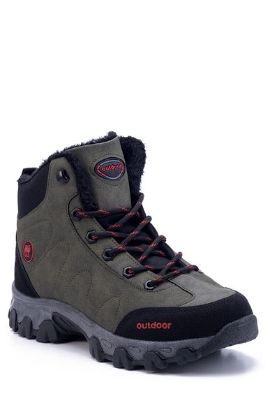 en7 Khaki Unisex Outdoor Boots Shoes Winter Durable Non-Slip Sole Lace-Up 4054u