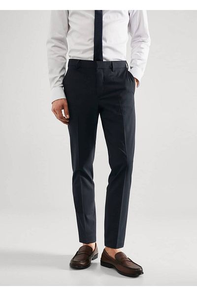 MANGO Man Υφασμάτινο παντελόνι Super Slim Fit