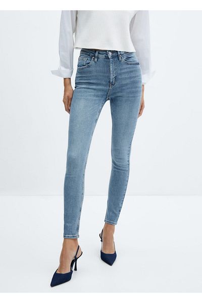 MANGO Woman Blugi skinny cu talie înaltă
