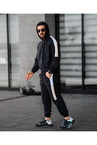 Black hotsell sweatsuit men