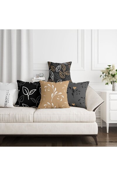 dekomall home & living Husă de pernă cu două fețe, cu flori elegante, 4 piese...