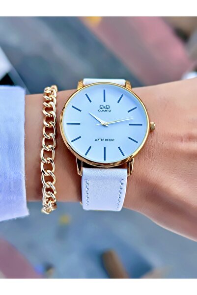 Q&Q QQ Kadın Kol Saati Deri Kordon Su Geçirmez 2 Yıl Garantili