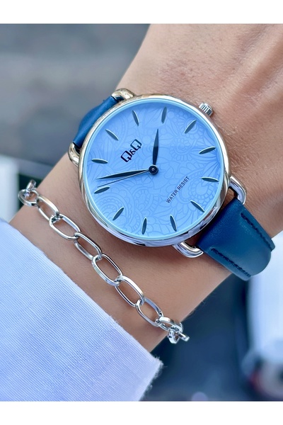 Q&Q QQ Kadın Kol Saati Deri Kordon Su Geçirmez 2 Yıl Garantili + Hediye Bileklik