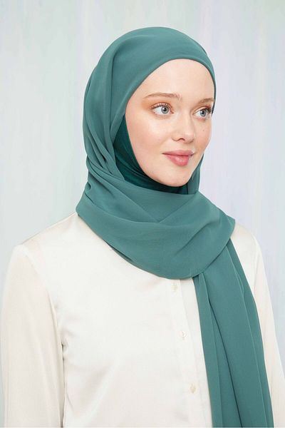 Melodi Scarf Women's Hijab Hijab Bonnet Chiffon Shawl Emerald Green