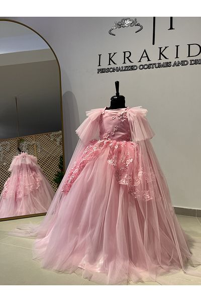 İkrabutikbursa Girl's Pink Fluffy Dress