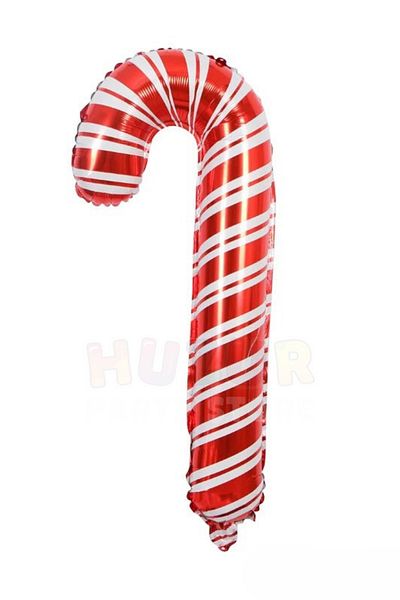 Huzur Party Store New Year's Cane Candy Foil - 80X36 cm Red White Large Size Balloon Decor