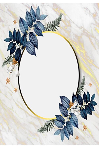 10 Post Online Dark Blue Digital Printed Kitchen Floor Mat - Non-Slip Round Oval, Thin Washable Carpet