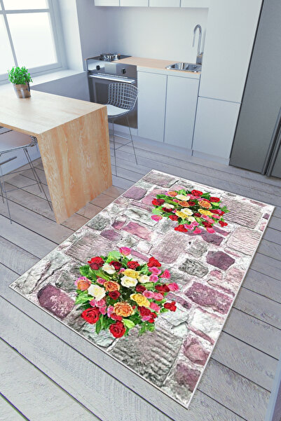 10 Post Online Mutfak Halısı Çok Renkli Yolluk Kaymaz Yuvarlak Oval Kesme Inc...