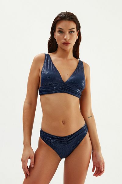 Eros Marineblaue 6 cm hohe Bikinihose mit hohem Bund