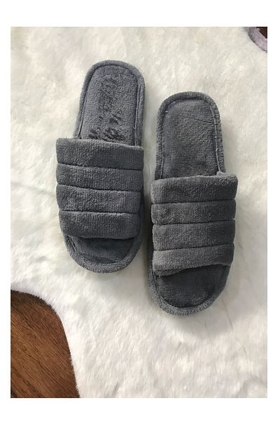 MOOD Club Gray Plush Women's House Slippers