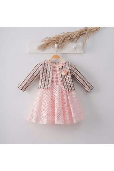 Zuff Baby baby dress houndstooth with jacket