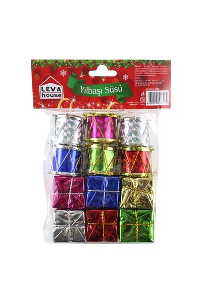 Leva House Christmas Ornament Drum 12 Pack Gift Pack