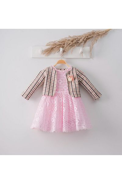 Zuff Baby baby dress houndstooth with jacket