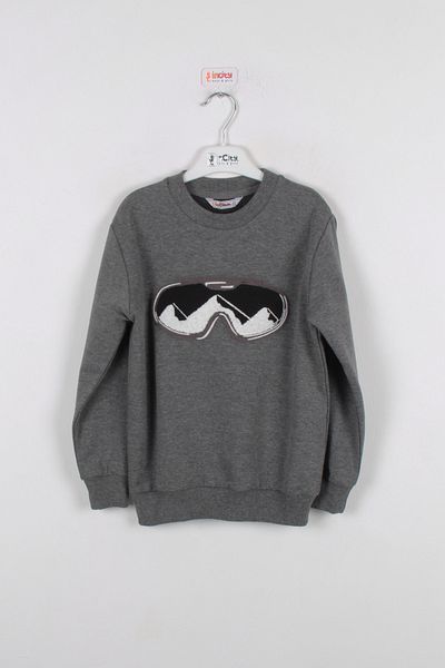 incity Kids Boy Glasses Embroidered Detailed Sweatshirt