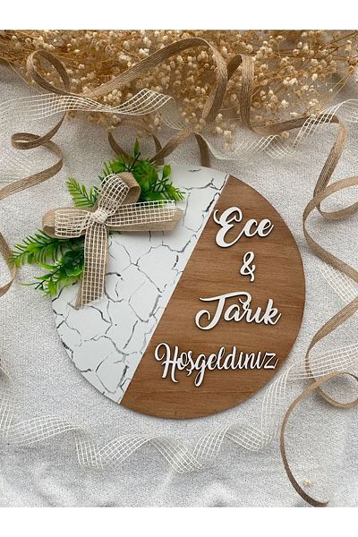 HOBİ55 Στολίδι πόρτας με φύλλα δώρου 2024-8