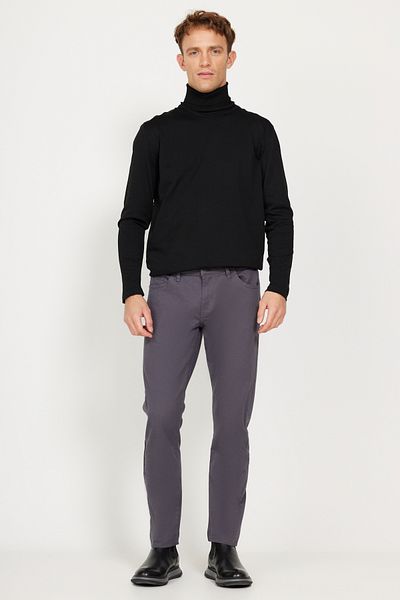 ALTINYILDIZ CLASSICS Men's Anthracite Slim Fit Slim Fit 5 Pocket Cotton Flexible Trousers
