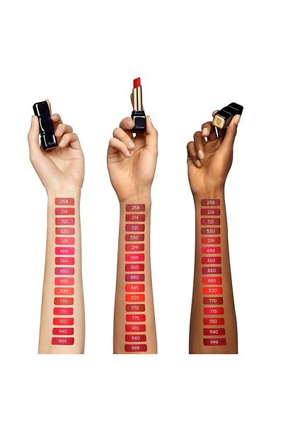 Guerlain KissKiss Tender Matte - 12h Lasting Glittering Matte Lipstick with Hyaluronic Acid Charity and Rose Oil
