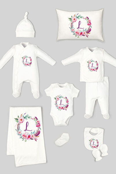 Tuğba Kuğu مخرج مستشفى إنترلوك عضوي 10 قطع - سلسلة حروف - زهور وردية - حرف L