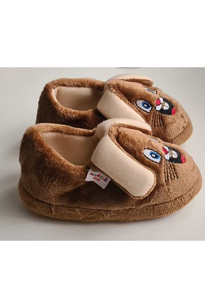 ALKABUTİK Children's Non-Slip Sole Slippers, Cotton Lined, Rabbit Figured Multi-Purpose School Nursery Shoes, Home Shoes