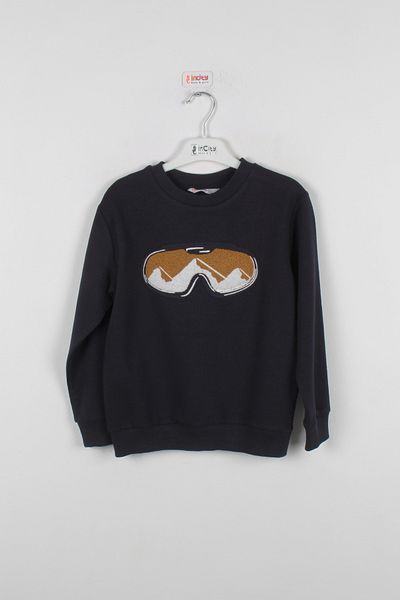 incity Kids Boy Glasses Embroidered Detailed Sweatshirt
