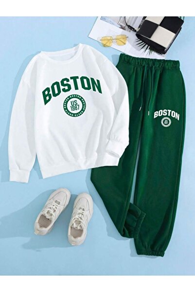 İsaac Γυναικείο σετ φόρμας Boston Printed Crew Neck