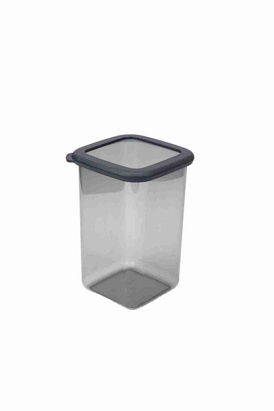 Eynel 1200ml Gray Square Storage Container Silicone Lid Airtight Dry Groceries Coffee Pulses Pasta Box