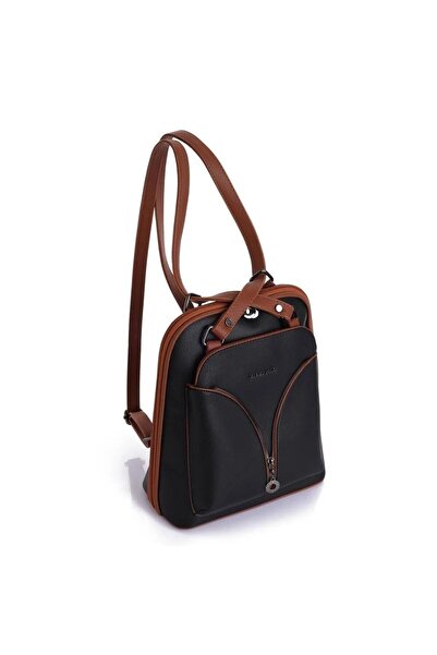 By Hakan Rucsac de umăr pentru femei Miami Polo 1206 din piele de ienupăr Negru-brun