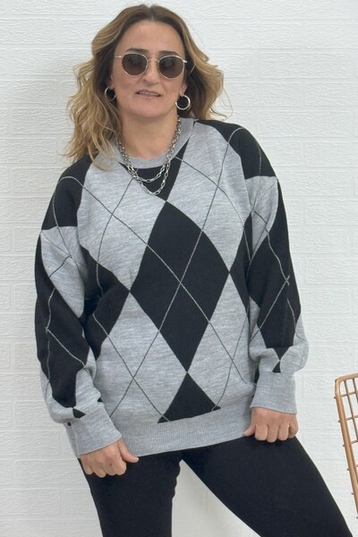 yagmurberen BAKLAVA PATTERNED LARGE SIZE SWEATER 38-44 SIZE