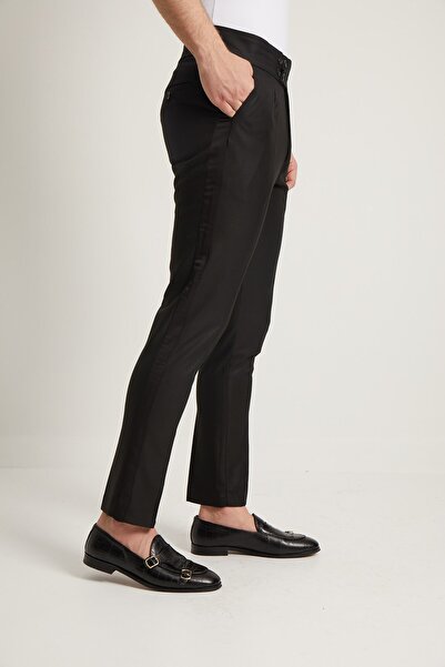 Fc Plus Siyah Tek Pile Erkek Pantolon - Slım Fıt