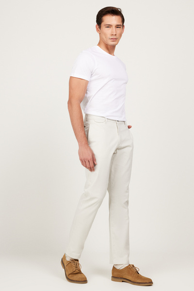 ALTINYILDIZ CLASSICS Pánské strečové kalhoty s úhlopříčným vzorem a pohodlným střihem z bavlny