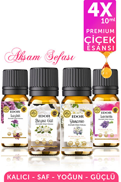 IDOR COSMETICS Akşam Sefası 4'lü Esansiyel Uçucu Yağ Seti Buhurdanlık Yağı Di...
