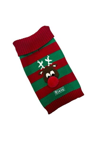 MİNİŞ PET BUTİK Red Xmas Deer Small Dog Sweater