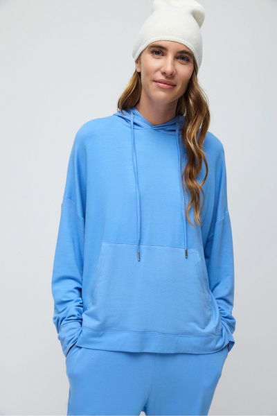 No Matter What Kadın Kapüşonlu Basic Sweatshirt Uzun Kollu