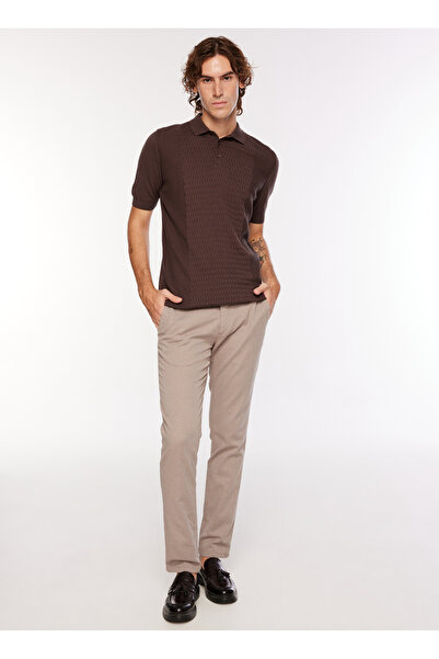 ALTINYILDIZ CLASSICS Ανδρικό παντελόνι Six Star Classics Normal Waist Skinny Leg Slim Fit Beige 4A 0123200041