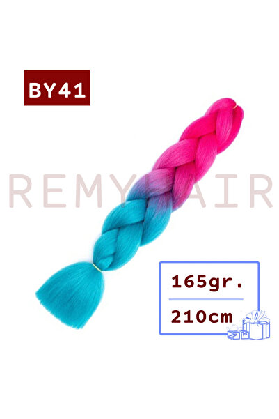 REMY HAİR شعر مجدول أفريقي - أحمر فيروزي داكن BY41 - 165 جرام