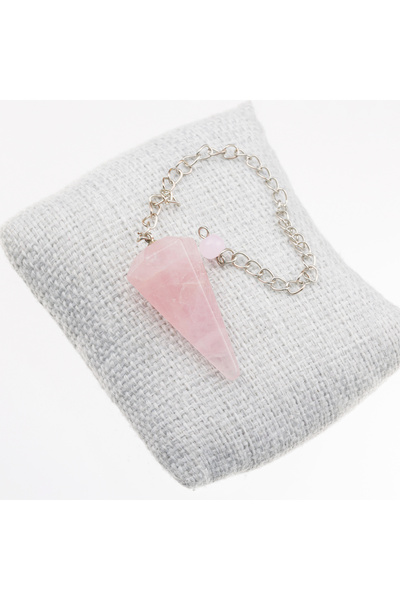 Taşta Moda Pembe Kuvars Taşı Pandül-Sarkaç