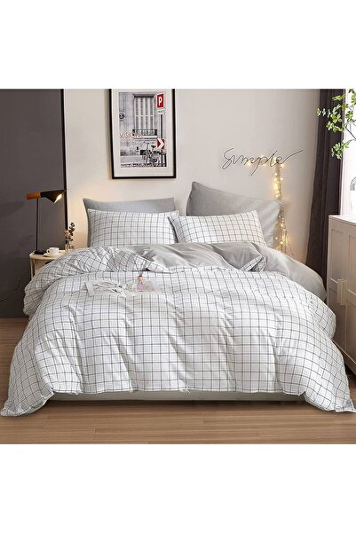 Mert Collection Çarşı Single Duvet Cover 1 Pillow Case Plaid Pattern