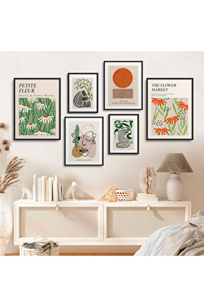 HOMEPACK Uokvireni set slika od šest komada - poster sa cvećnim pijacom, set ...