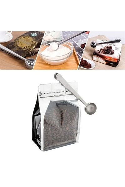 AHC LİFE Coffee Measuring Spoon with Silver Latch - Multifunctional Stainless Steel