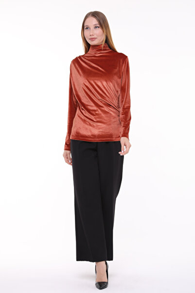 ikmal collection Ponovno nabavite Top Degaje bluzu meke teksture