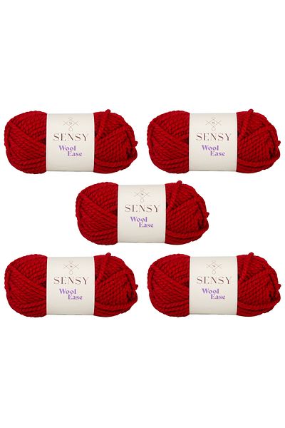 SENSY Wool Ease 5 Pieces of Hand Knitting Yarn Scarf Beanie Hat Yarn Poncho Yarn Cardigan Yarn Knitting Yarn