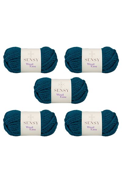 SENSY Wool Ease 5 Pieces of Hand Knitting Yarn Scarf Beanie Hat Yarn Poncho Yarn Cardigan Yarn Knitting Yarn