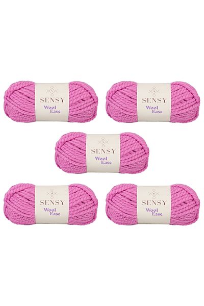 SENSY Wool Ease 5 Pieces of Hand Knitting Yarn Scarf Beanie Hat Yarn Poncho Yarn Cardigan Yarn Knitting Yarn