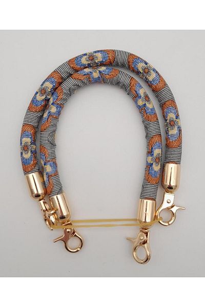 angel çanta aksesuar Accesoriu pentru geantă Mâner pentru geantă cu șnur dublu scurt Gri Portocaliu Floral Metal auriu deschis