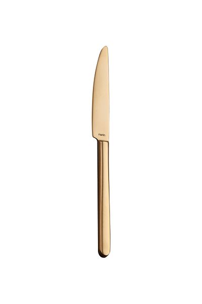 Narin Plaides Dining Knife - Complete Matte Gold - 12 Pieces