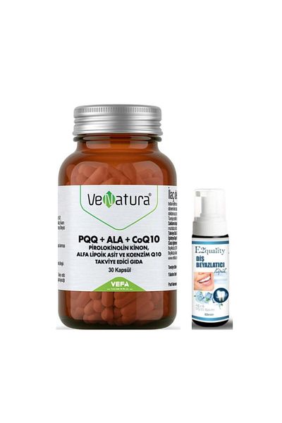 VeNatura 30 Capsules PQQ+ALA+CoQ10 Food Supplement - Teeth Whitening Foam Gift