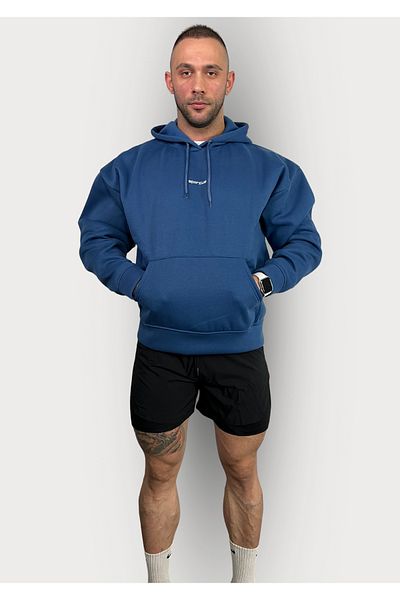 Sporcum Unisex Oversize Cotton 3 Thread Indigo Hoodie