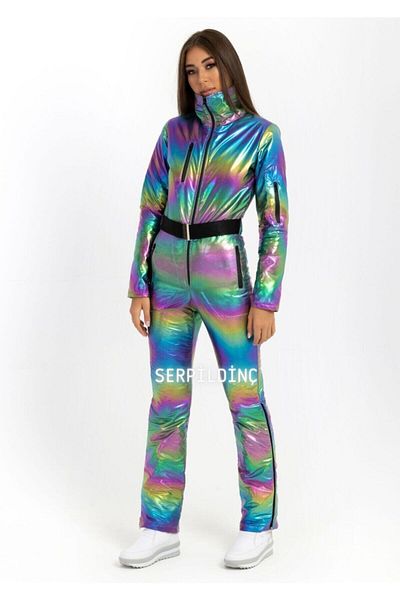 serpildinc Sd Neon Colored Collared Ski Jumpsuit