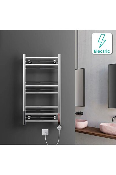 WEBER 400x700 Krom Havlupan Radyatör Isıtıcı Akıllı Termostatlı Zaman Ayarlı 5 Yıl Garantili