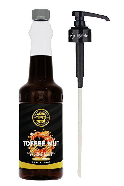 By Tüfekçi Toffee Nut Aromalı Kahve Şurubu 750 ml Şurup Pompası 3 Cl Avantajlı Set